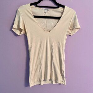 James Perse Off-White V-Neck T-Shirt